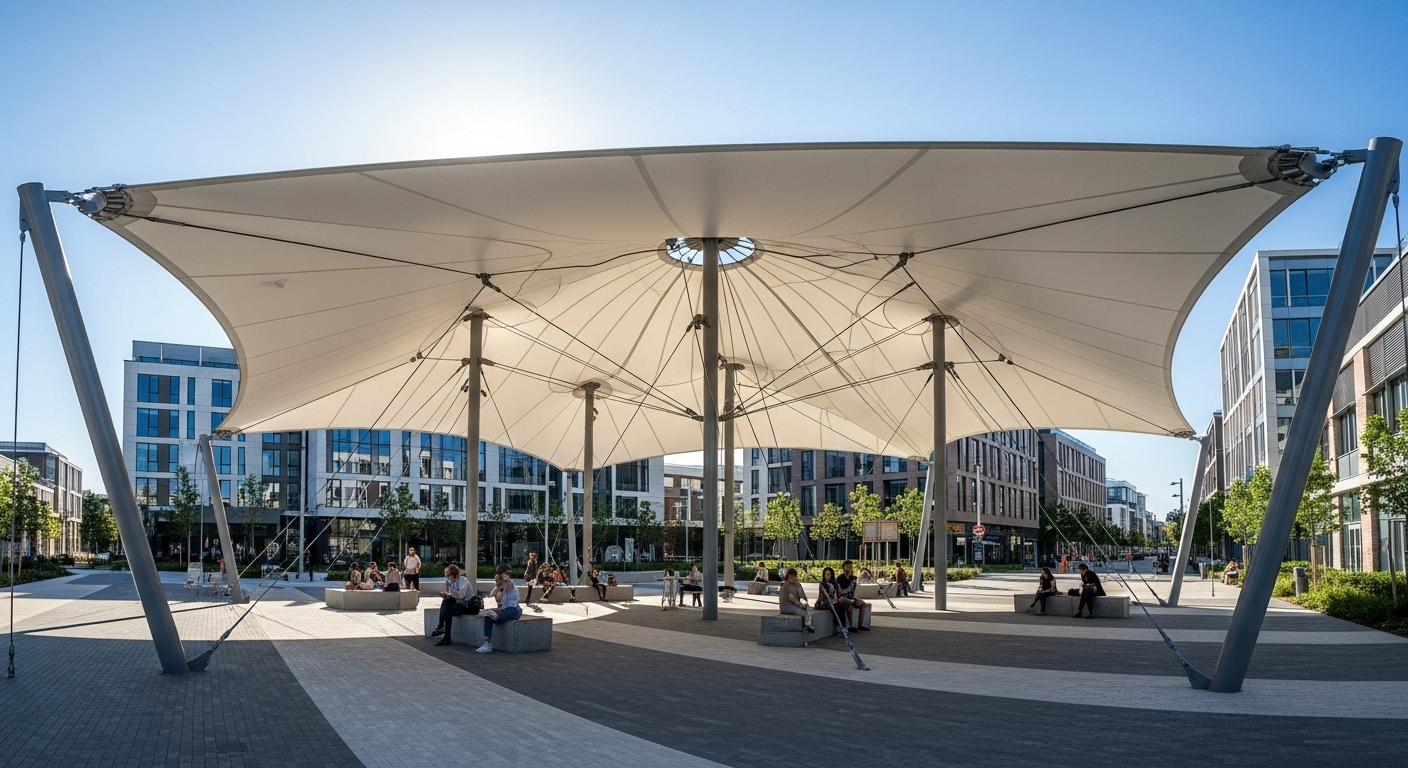 Velarias en Espacios Urbanos Funcionalidad